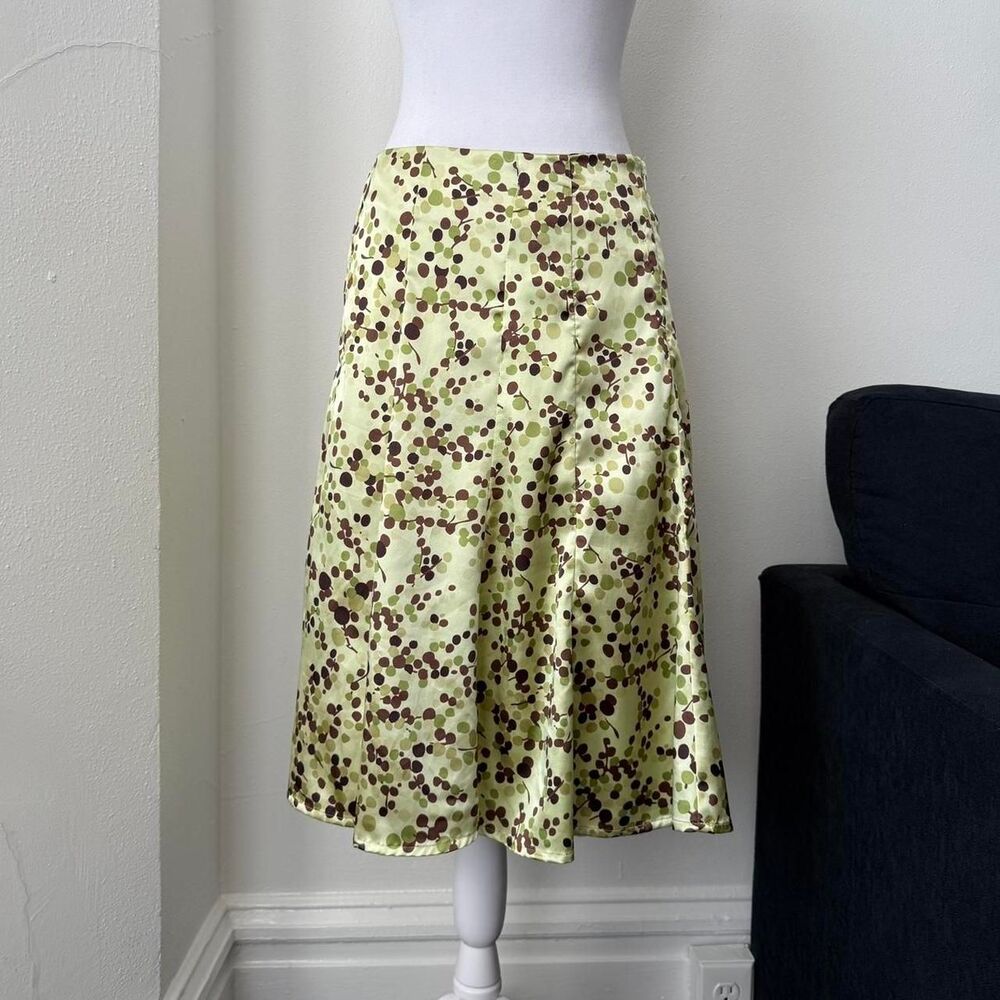Apt 9 Green and brown floral midi skirt